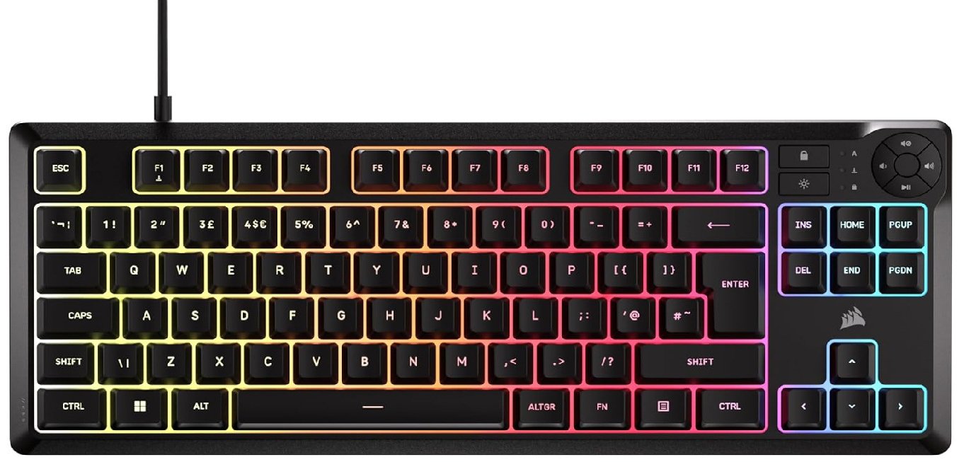 Corsair K55 CORE TKL RGB Wired Gaming Keyboard - Black
