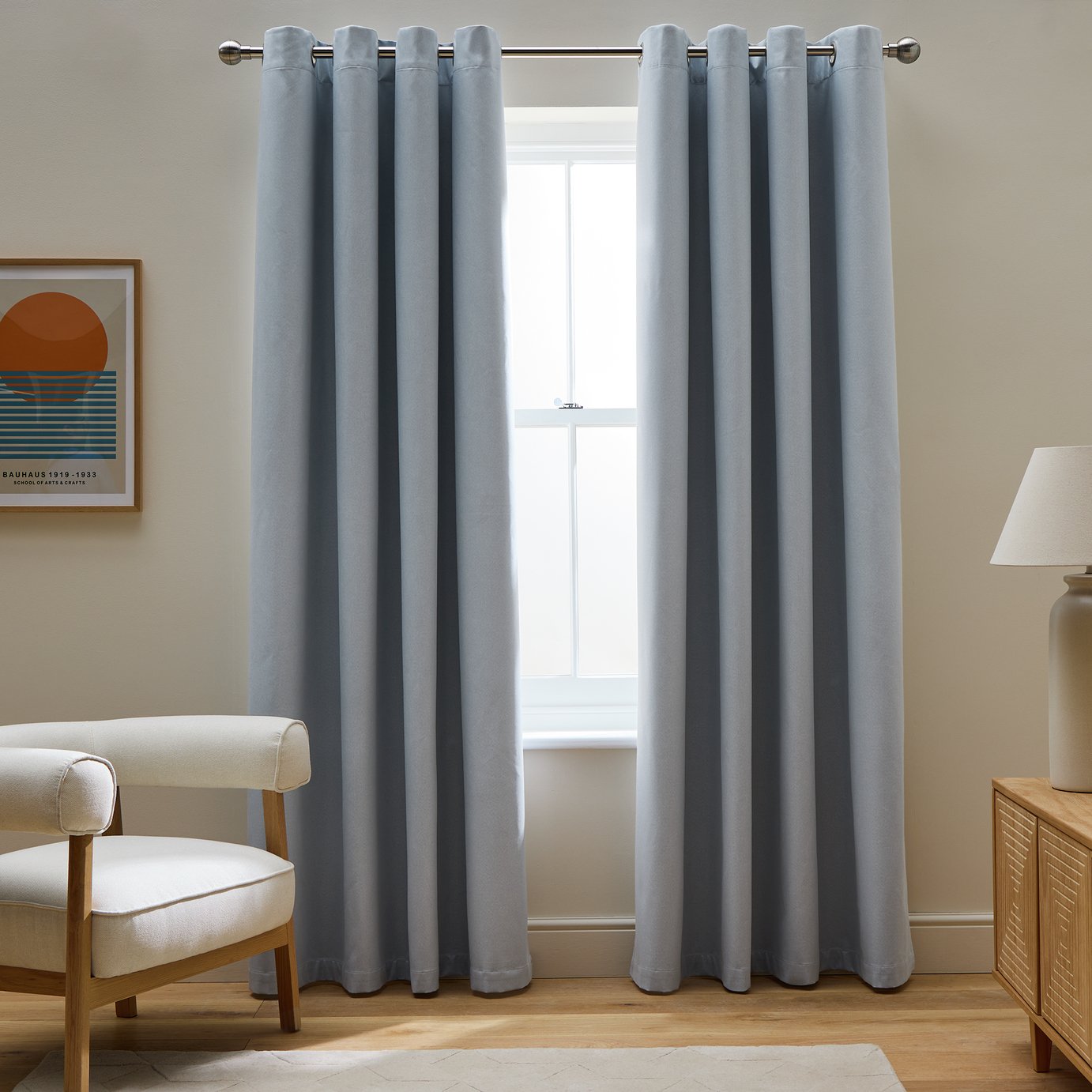 Habitat Blackout Eyelet Curtains - Sky Blue - 168x183cm