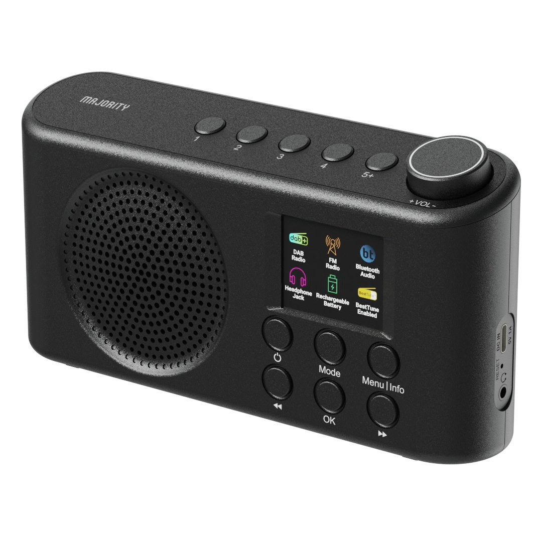 Majority Orwell Pro Portable DAB/DAB+/FM Radio - Black
