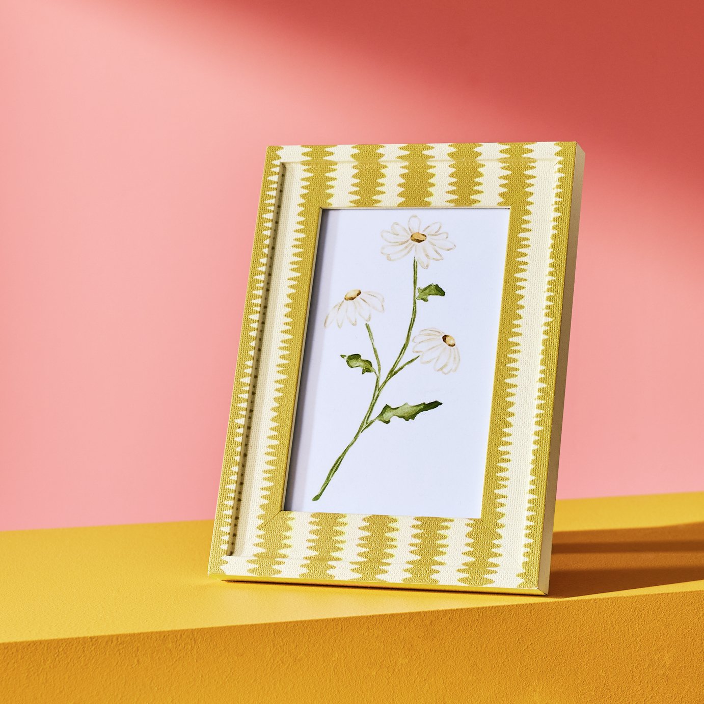 Habitat Mustard Fabric Printed Yellow Picture Frame - 4x6"