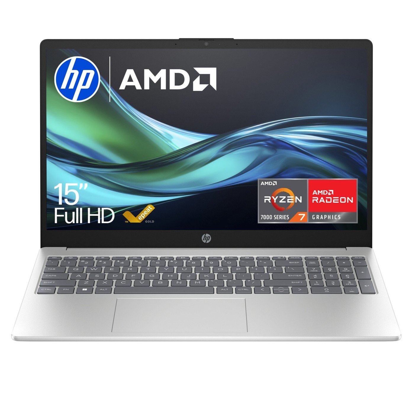 HP 15-fc0059na 15.6in AMD Ryzen 7 16GB 1TB Laptop -Silver