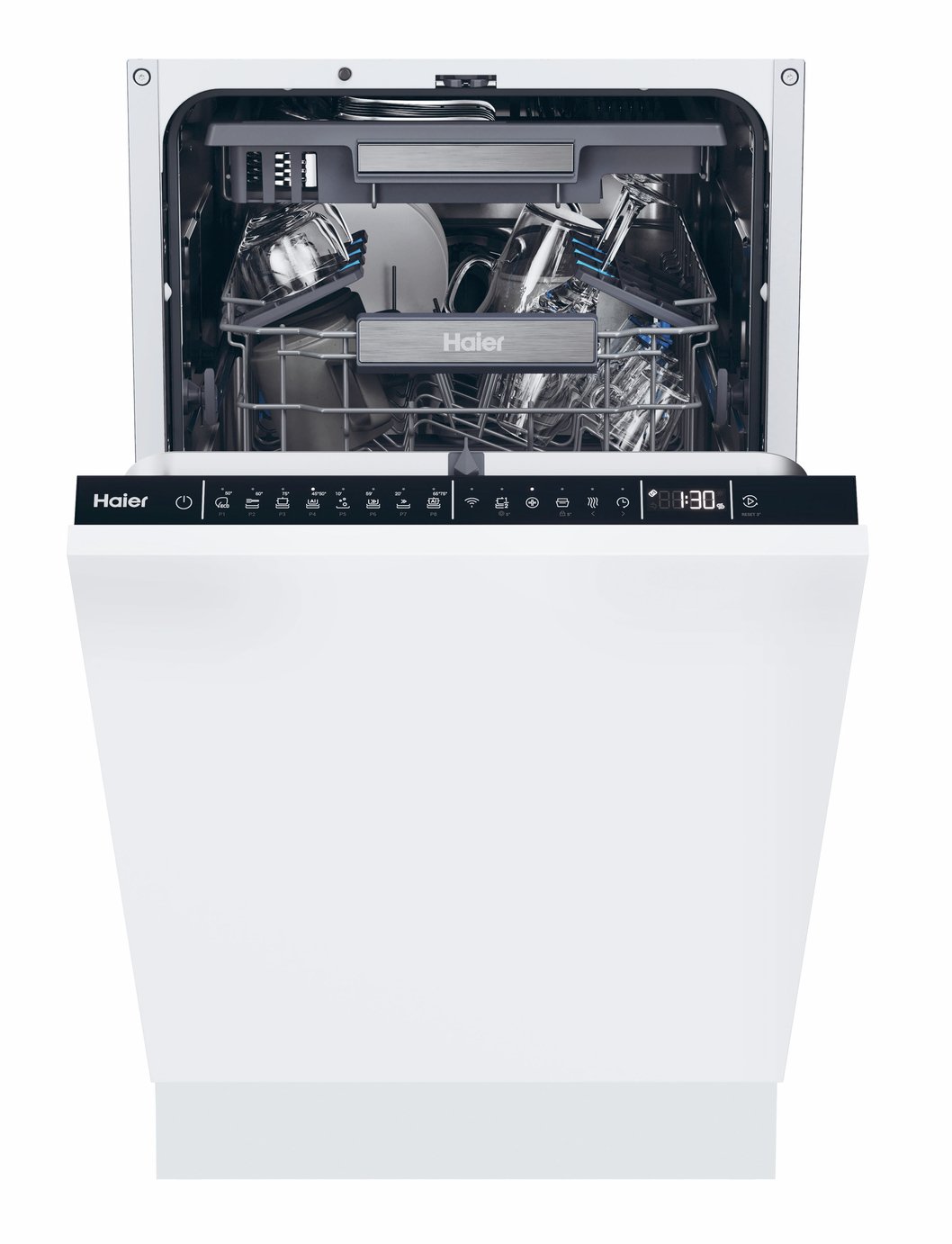 Haier XI1C3TB2FB-80 Integrated Slimline Dishwasher - White