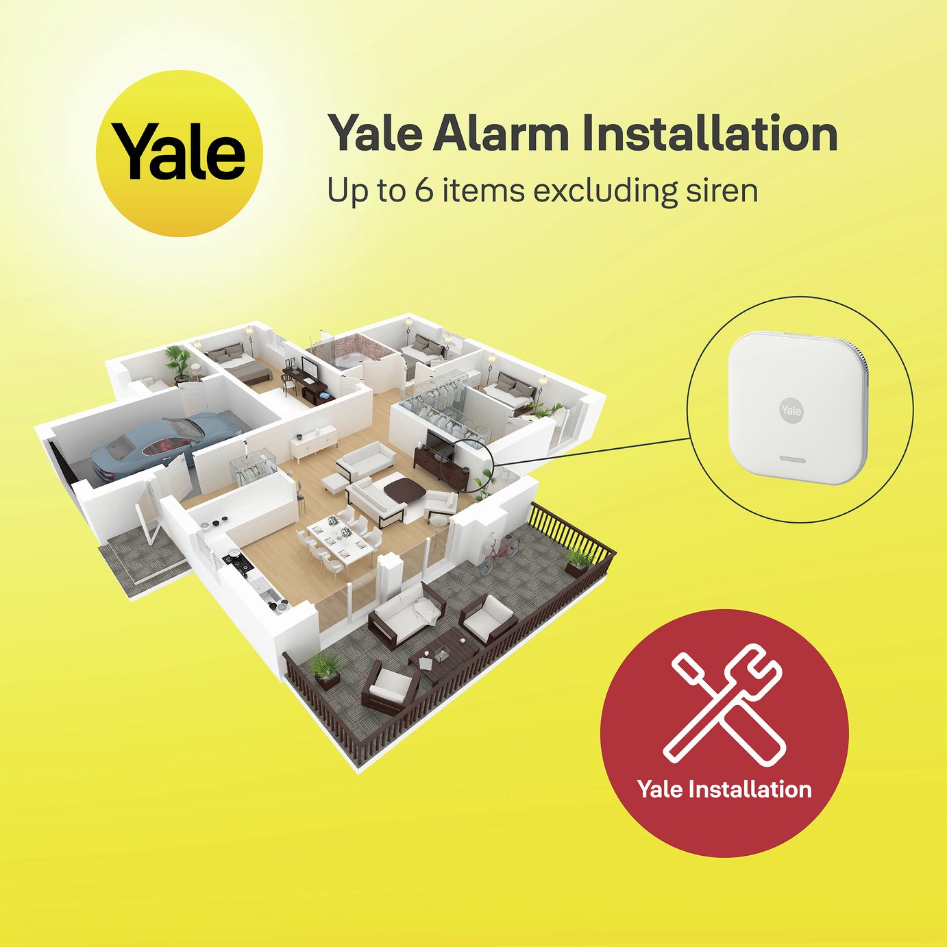 Yale Alarm Installation - Up to 6 Items Excluding Siren
