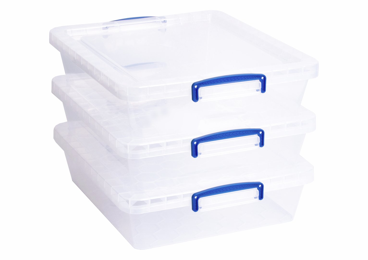 Really Useful 3 x 10.5L Plastic Storage Boxes - Clear