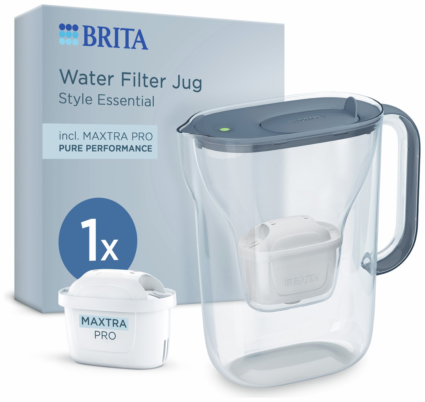 BRITA Style Essential Water Filter Jug Blue 2.4L