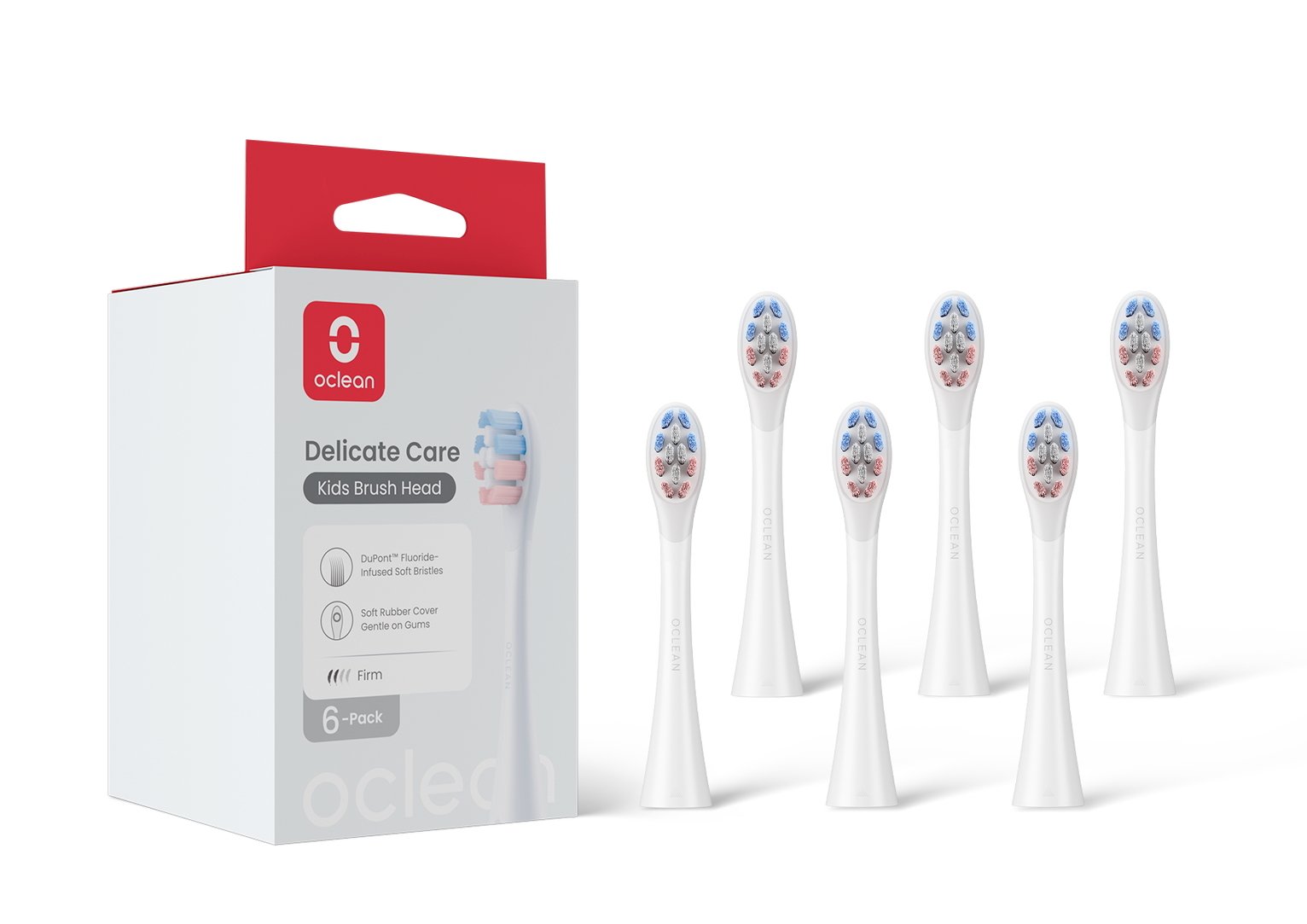 Oclean Kids P3K1 Brush Head White - 6 Pack 