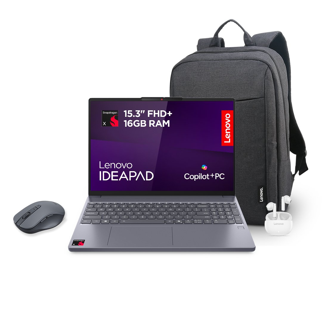 Lenovo Slim 3x 15.3in Snapdragon 16GB 512GB Laptop Bundle