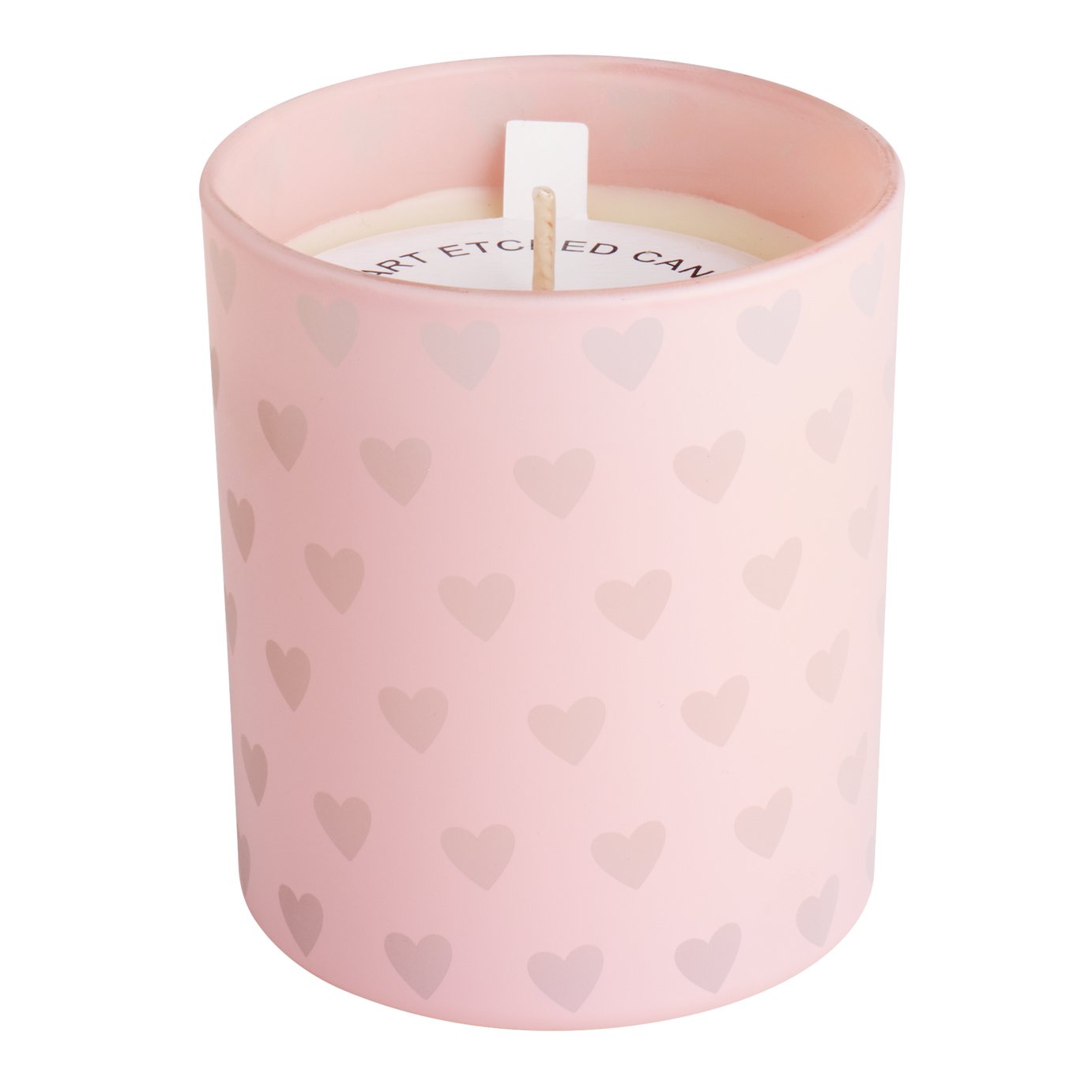 Argos Home Heart Etched Candle - Pink