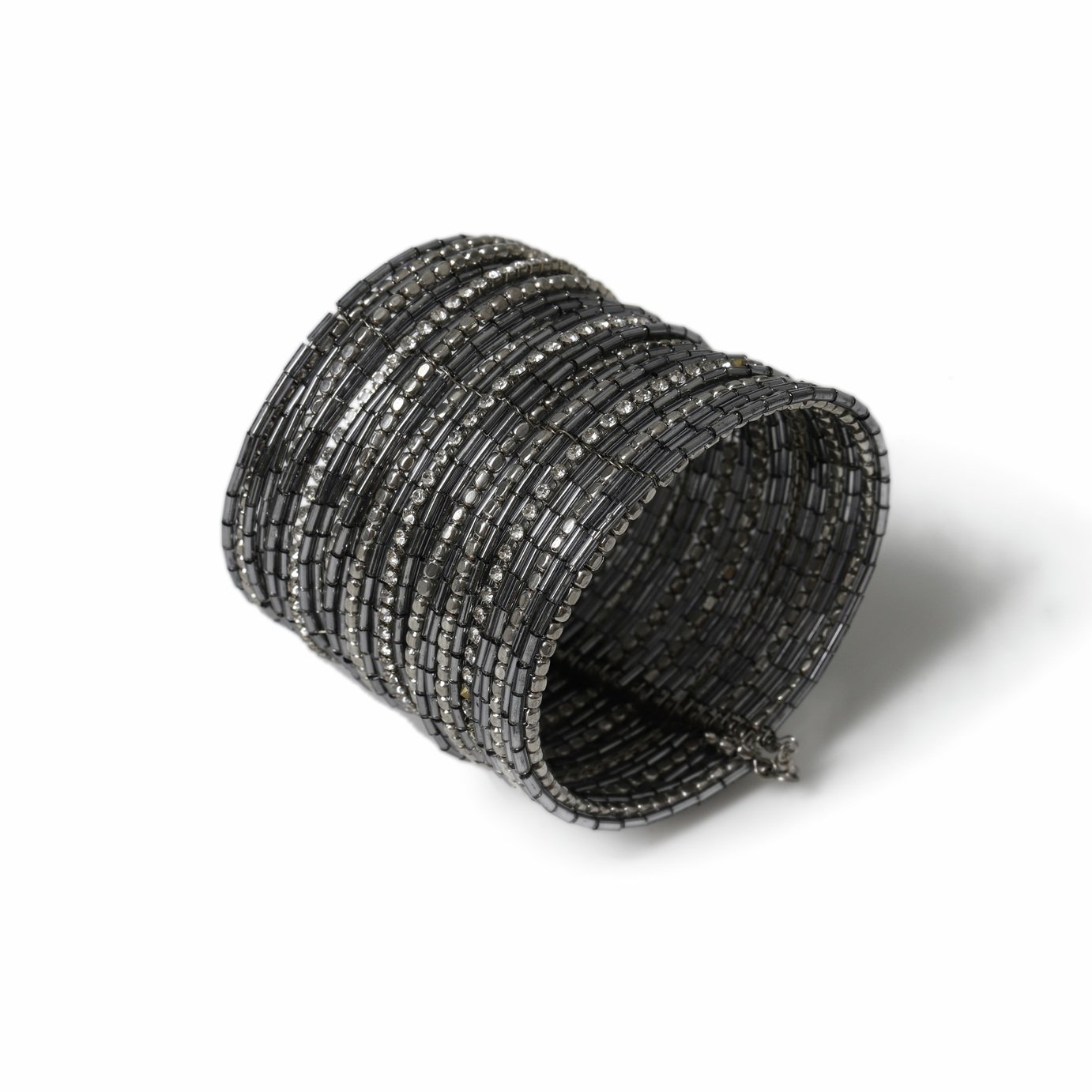 Freedom Silver Mega Cuff Rhinestone Bracelet