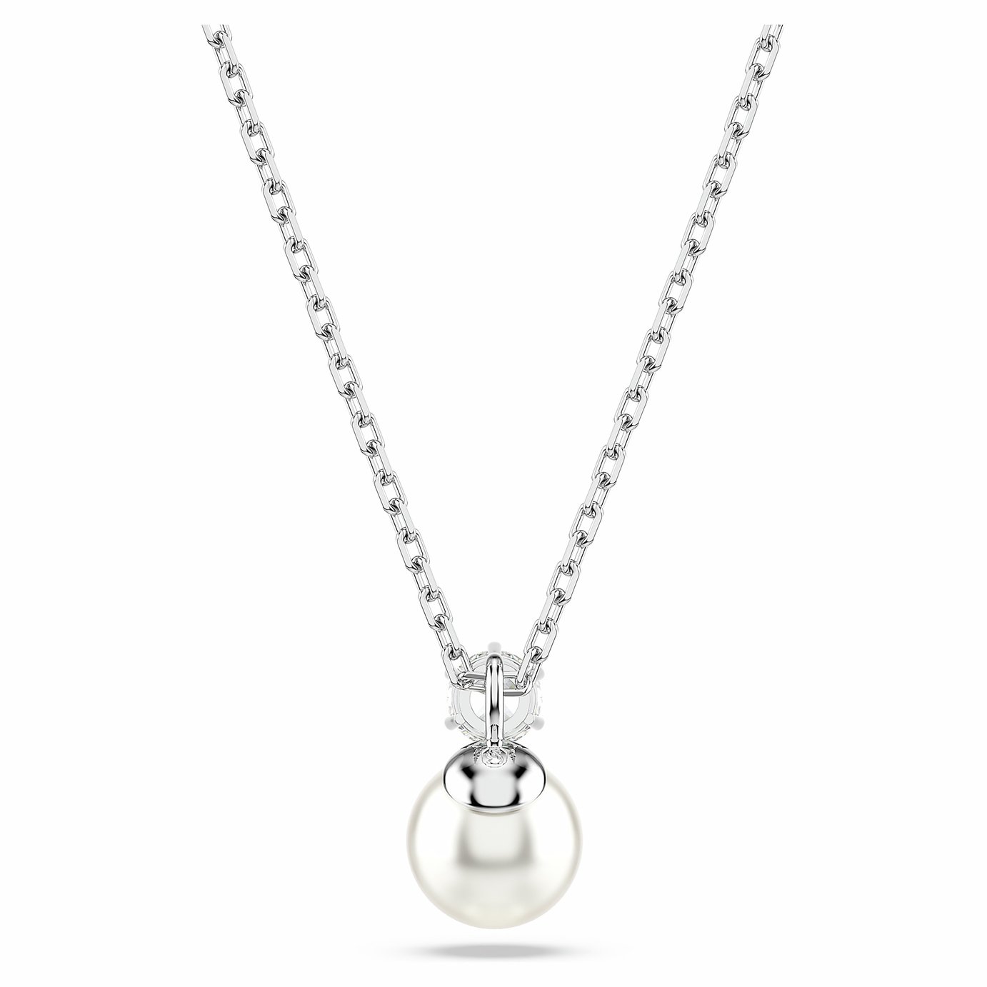 Swarovski Silver Plated Matrix Pearl Pendant Necklace