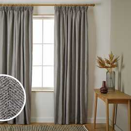 Habitat Herringbone Pencil Pleat Curtain - Grey