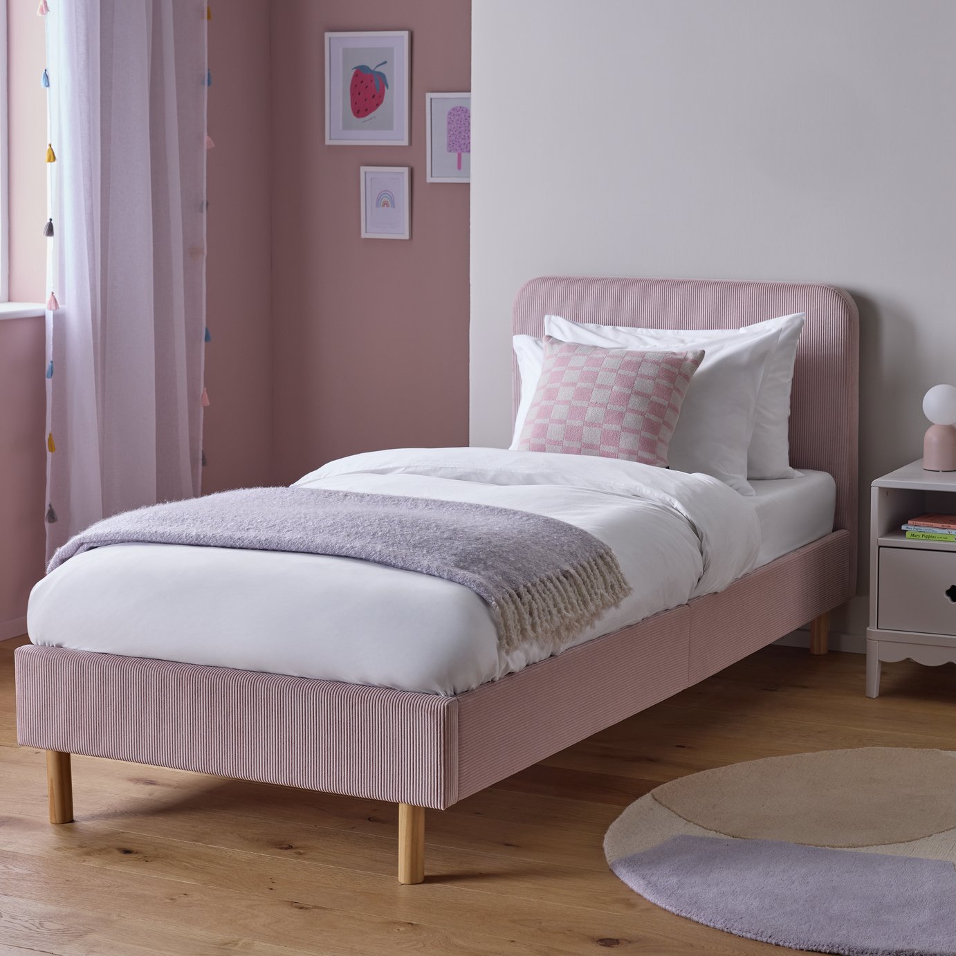 Habitat Kids Arden Single Upholstered Bed Frame - Pink