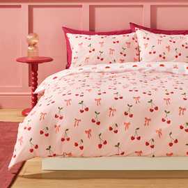 Argos Home Cherry Hearts Pink Bedding Set
