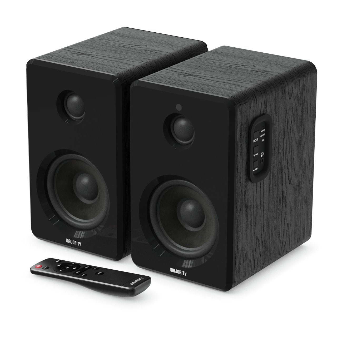 Majority D40 Bookshelf Bluetooth Speakers - Black