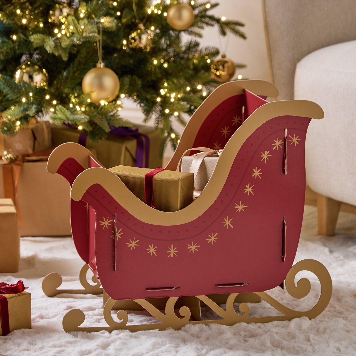 Argos Home Multicoloured Sleigh Present Holder