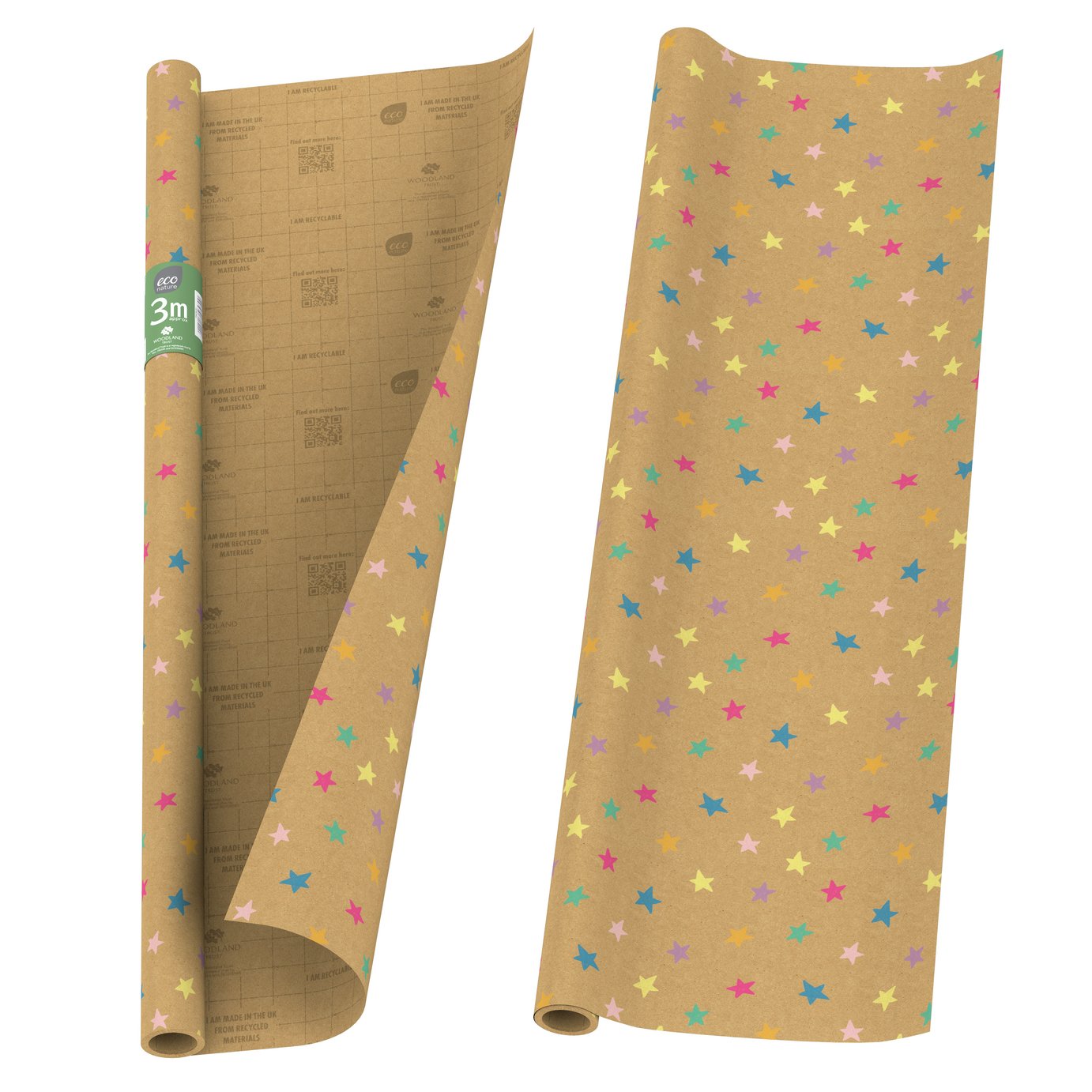 Eco Nature Stars Wrapping Paper - Pack of 2