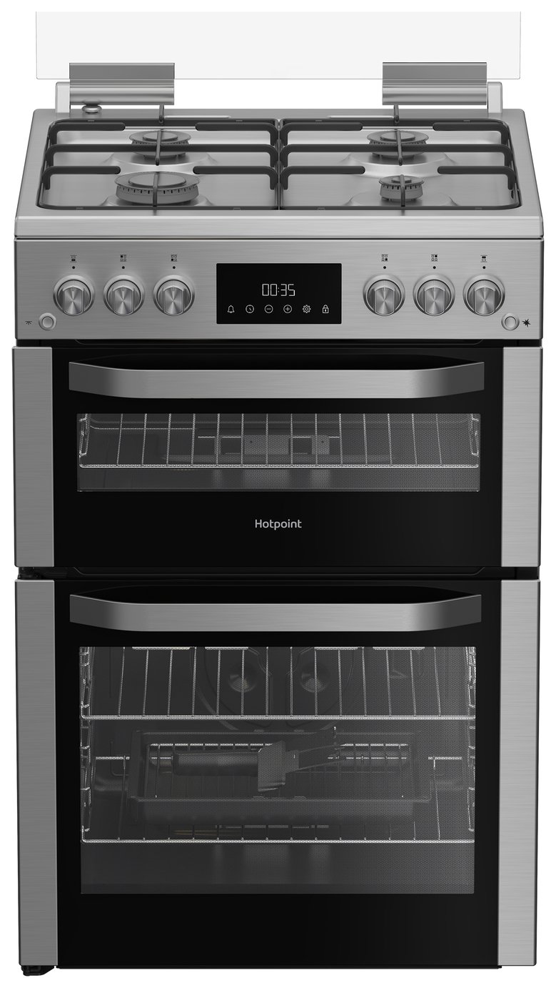 Hotpoint HDG6GDCX 60cm Double Oven Gas Cooker - S/Steel