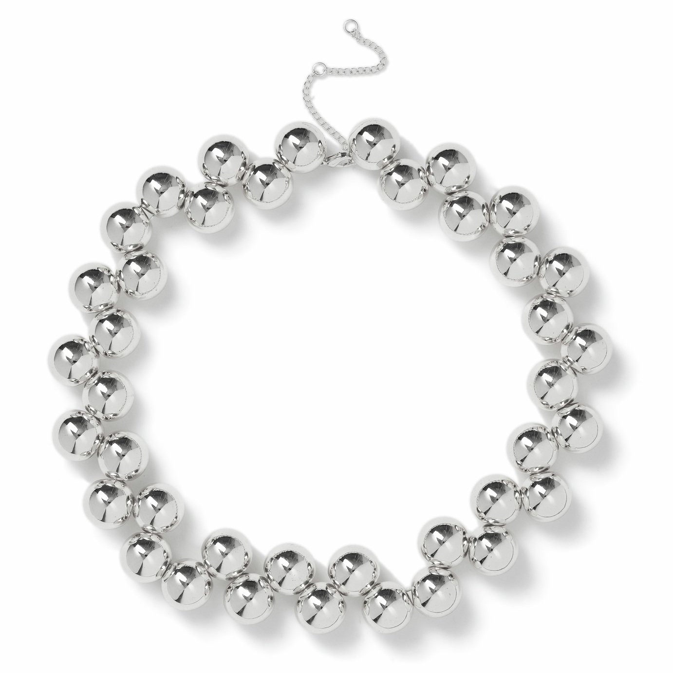 Freedom Silver Chunky Ball Necklace