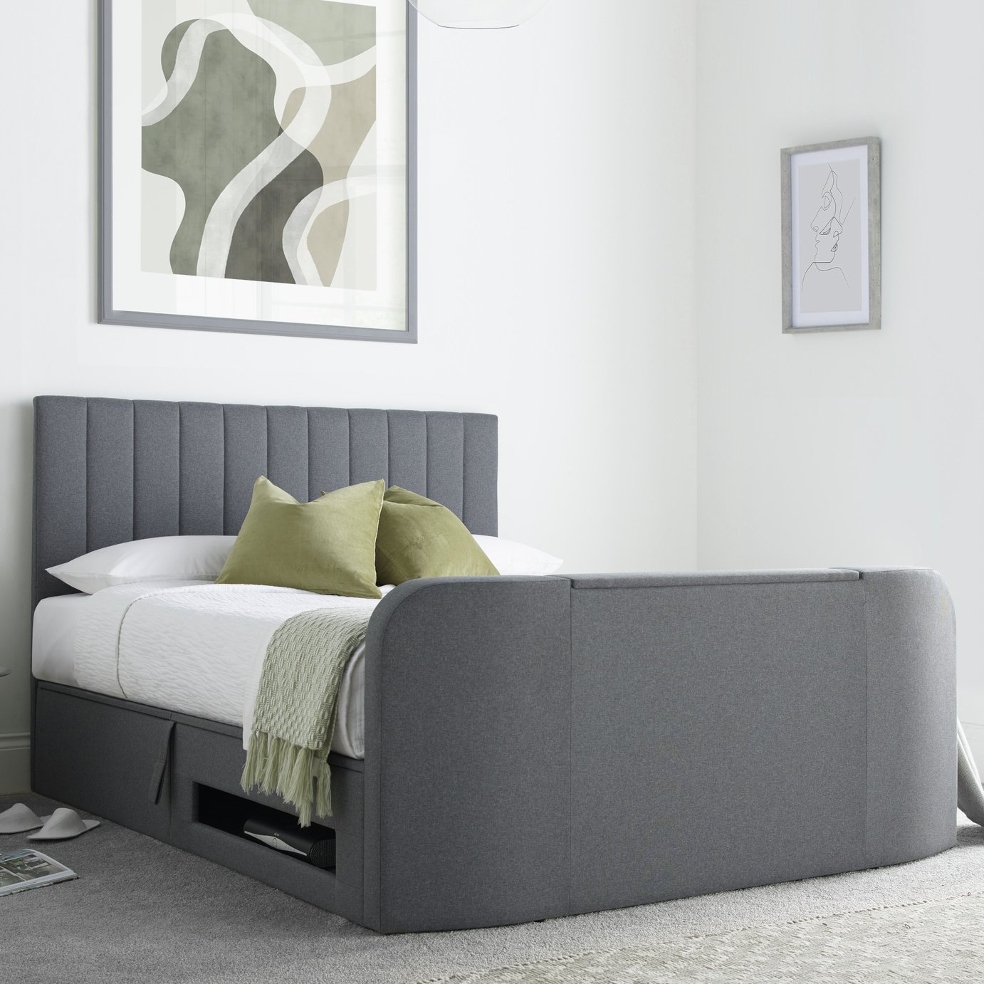Time4Sleep Onelife Double Side Lift Ottoman TV Bed - Grey