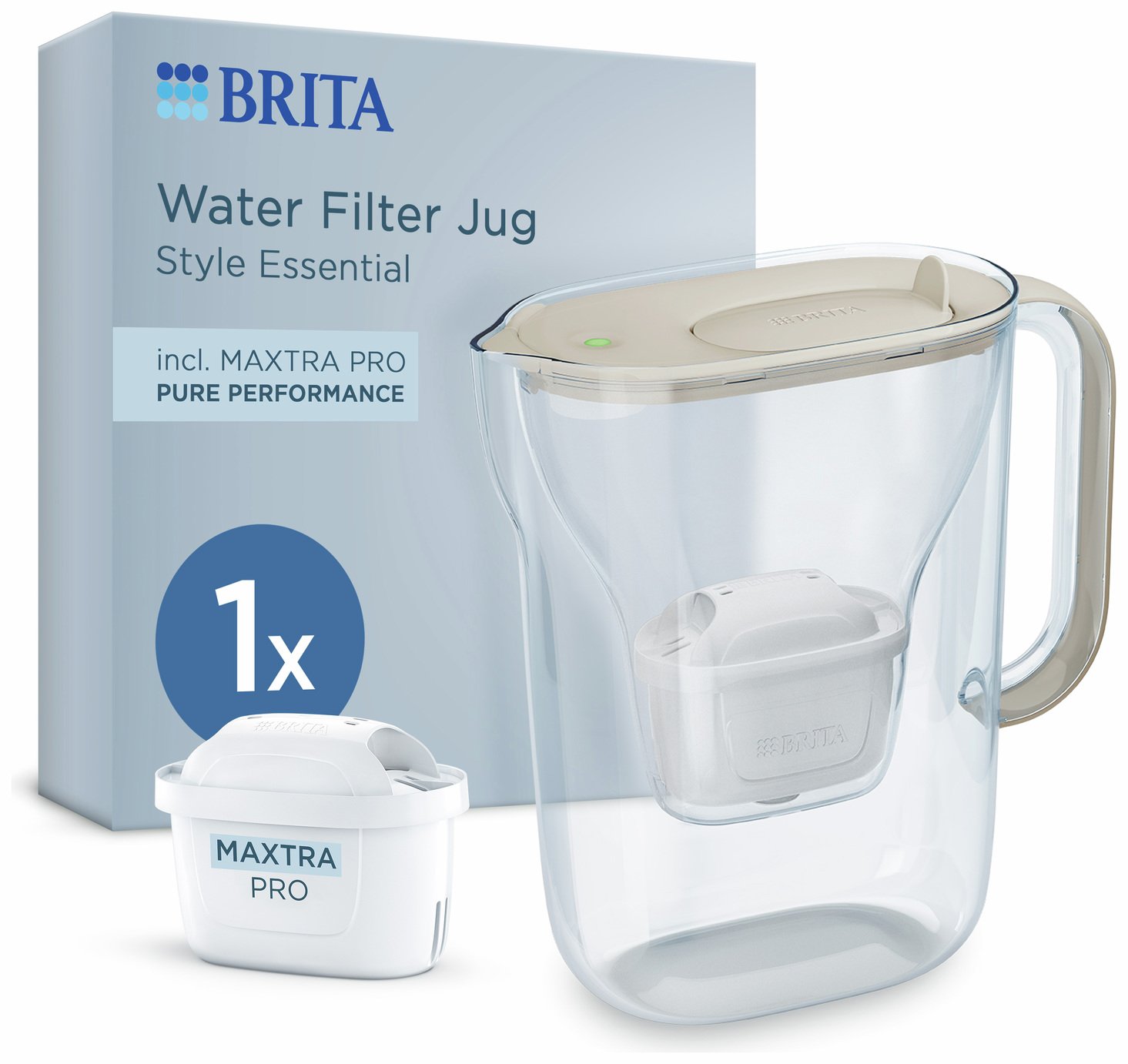 BRITA Style Essential Water Filter Jug Sand 2.4L