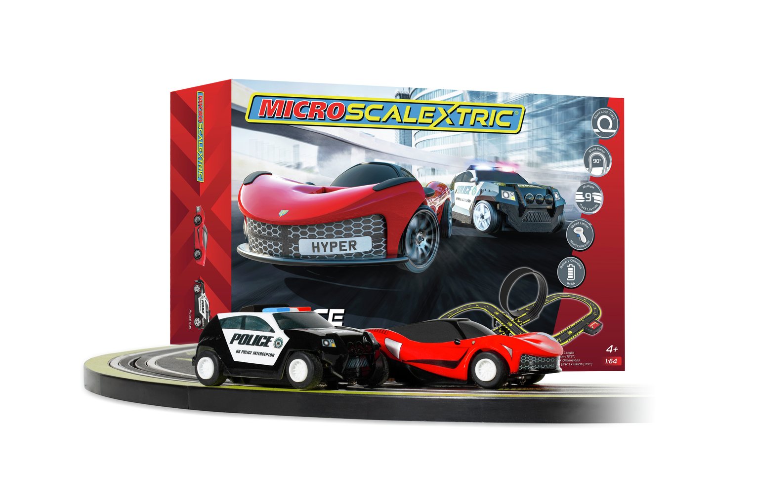 Micro Scalextric Police Pursuit Car Race Track Set