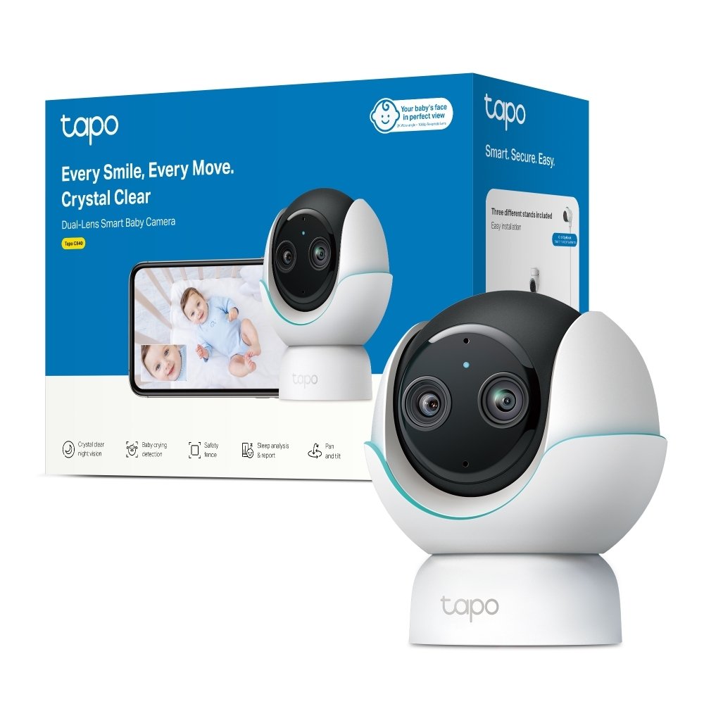 Tapo 2K 4MP Smart Dual Lens Baby Camera & SD Card Storage