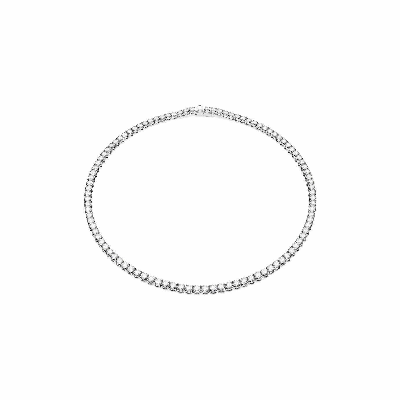 Swarovski Rhodium Plated Matrix Tennis Necklace
