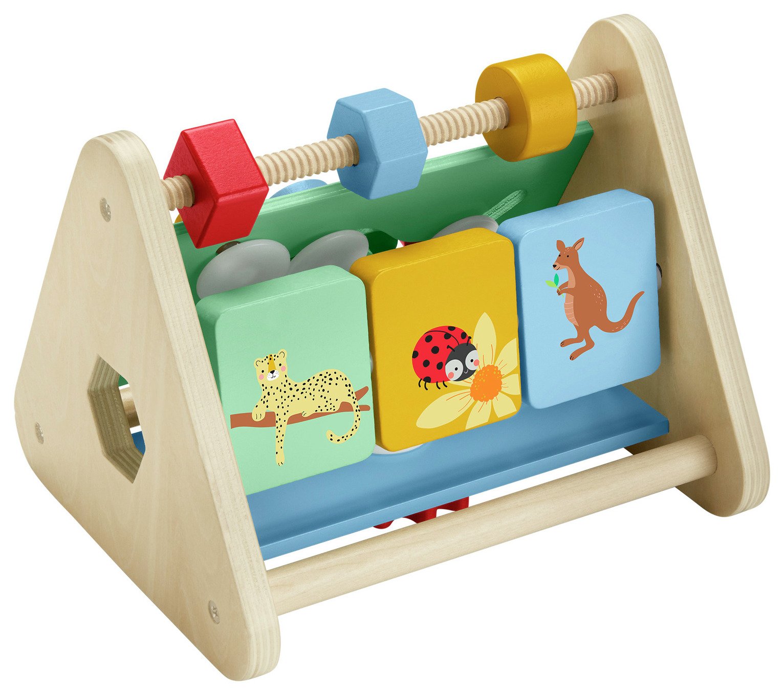 Fisher-Price Wooden Activity Triangle Fine Motor Toy 