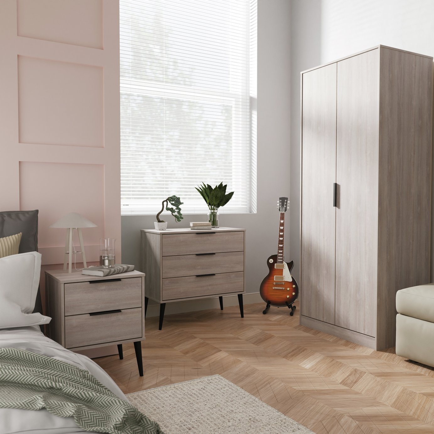 Welcome Talia 3 Piece 2 Door Wardrobe Set