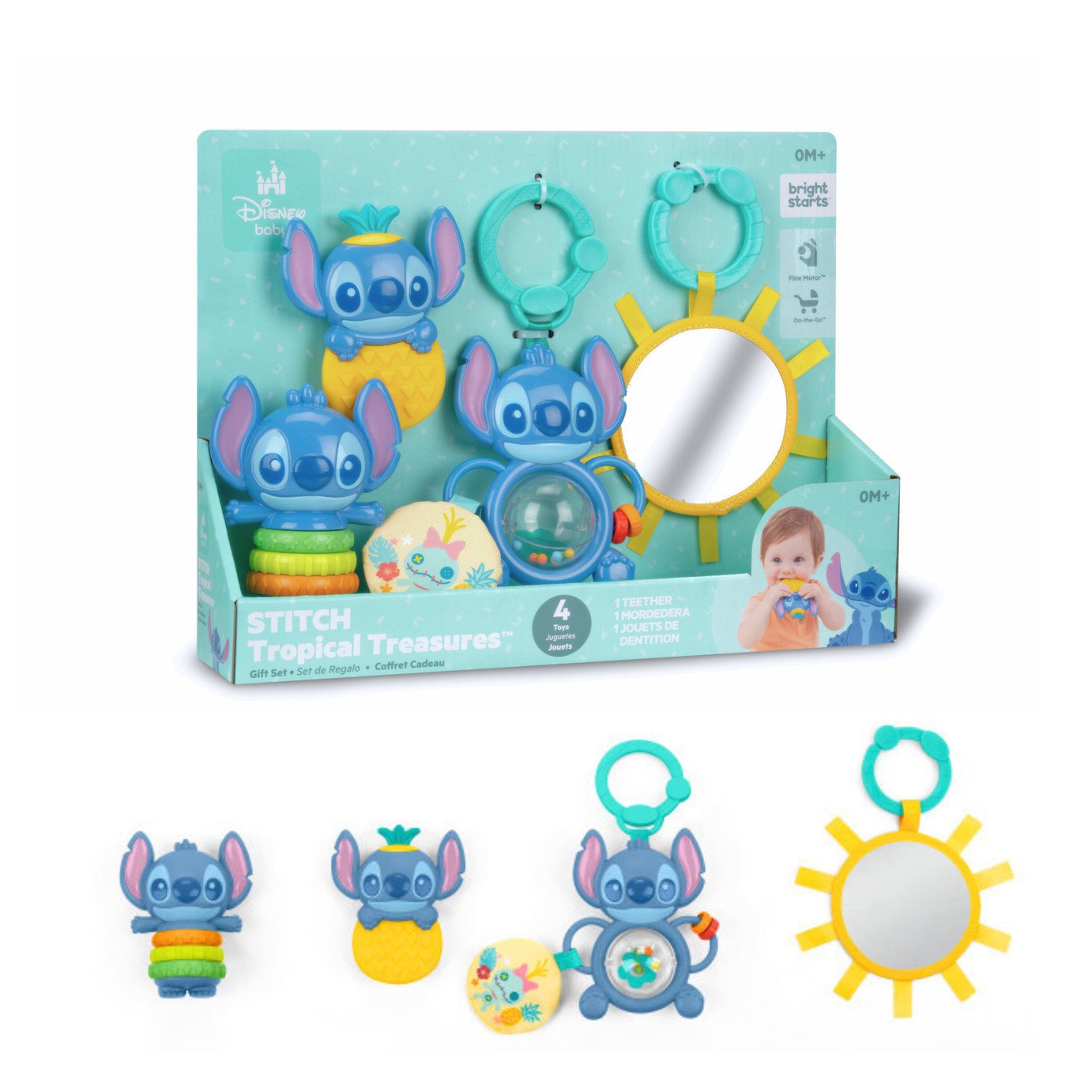 Bright Starts Disney Baby Stitch Tropical Treasures Gift Set