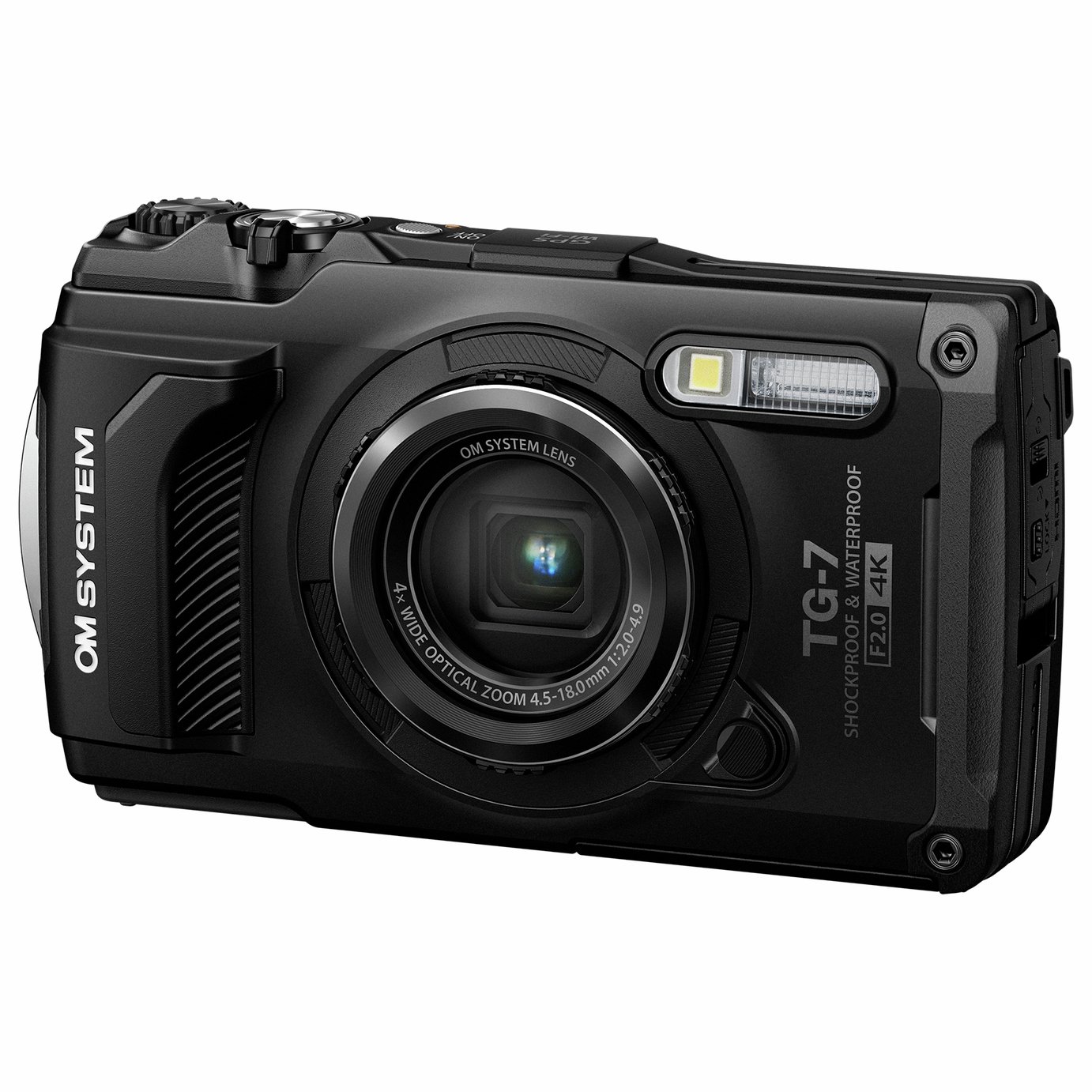 OM System TG-7 12MP 4X Zoom Camera - Black