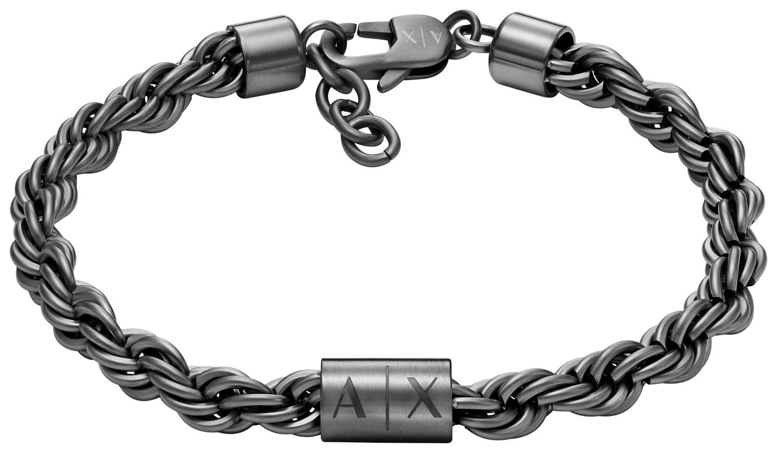 Armani Exchange Gunmetal Stainless Steel Chain Bracelet