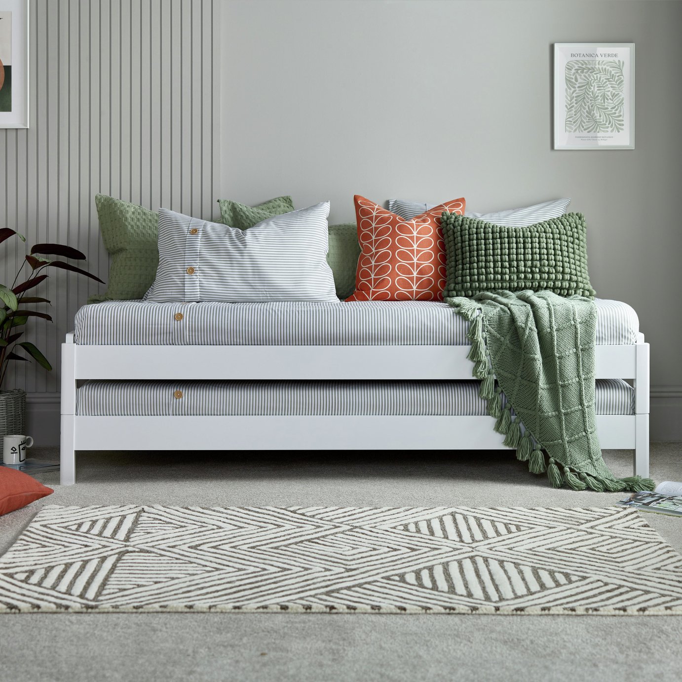 Time4Sleep Stacking Single Wooden Guest Bed - White