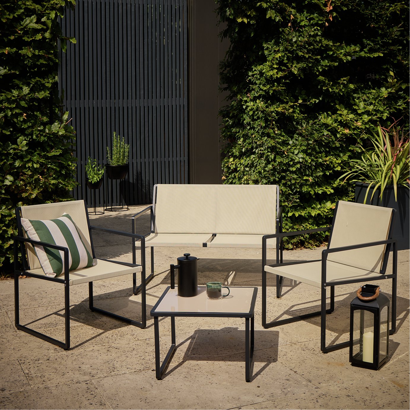 Argos Home Showhome 4 Seater Garden Sofa Set - Black