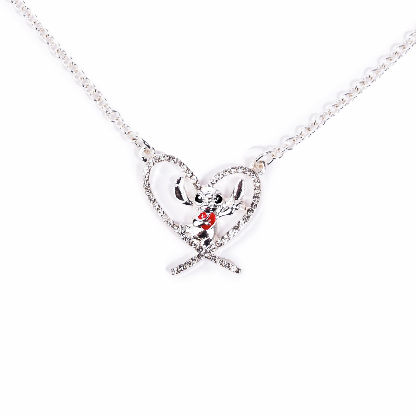Custard London Disney Stitch Pendant and Heart Earring Set