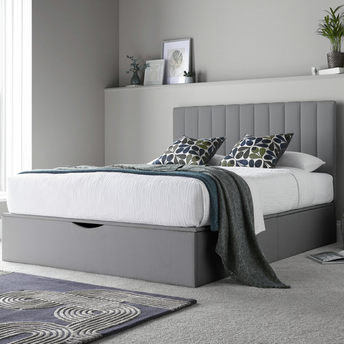 Time4Sleep Onelife Kingsize End Lift Ottoman Bed - Grey