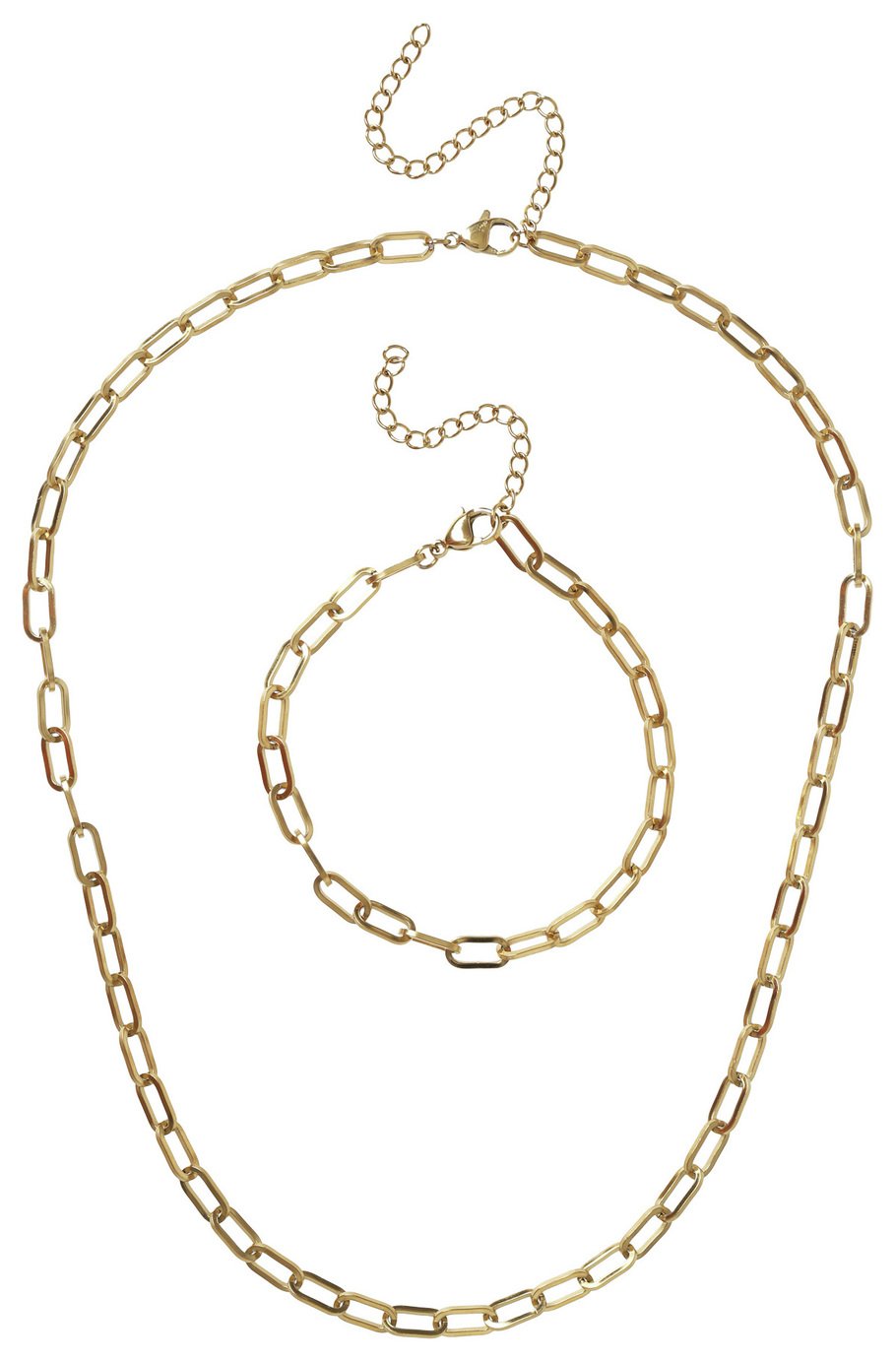 Liars & Lovers Gold Tone Paperlink Chain and Bracelet Set