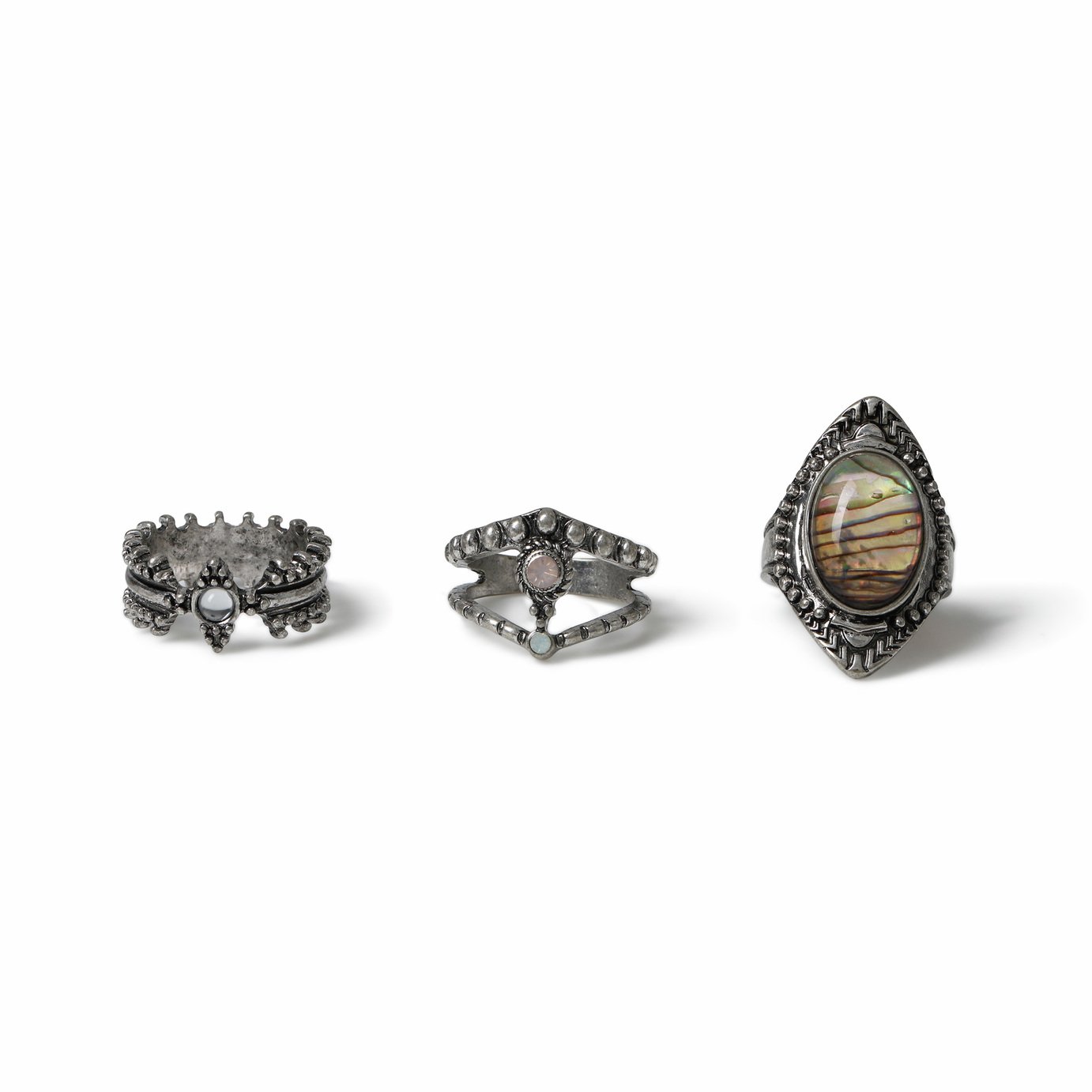 Freedom Gunmetal 3 Pack Rings