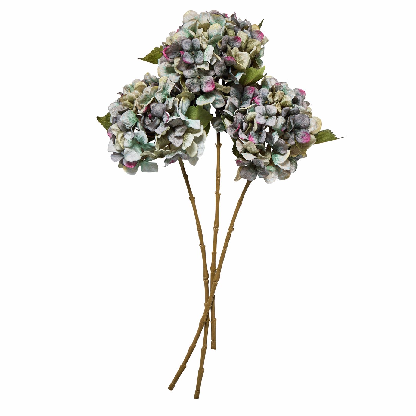 Argos Home Artificial Blue Hydrangea Stem 3 Pack - 61cm