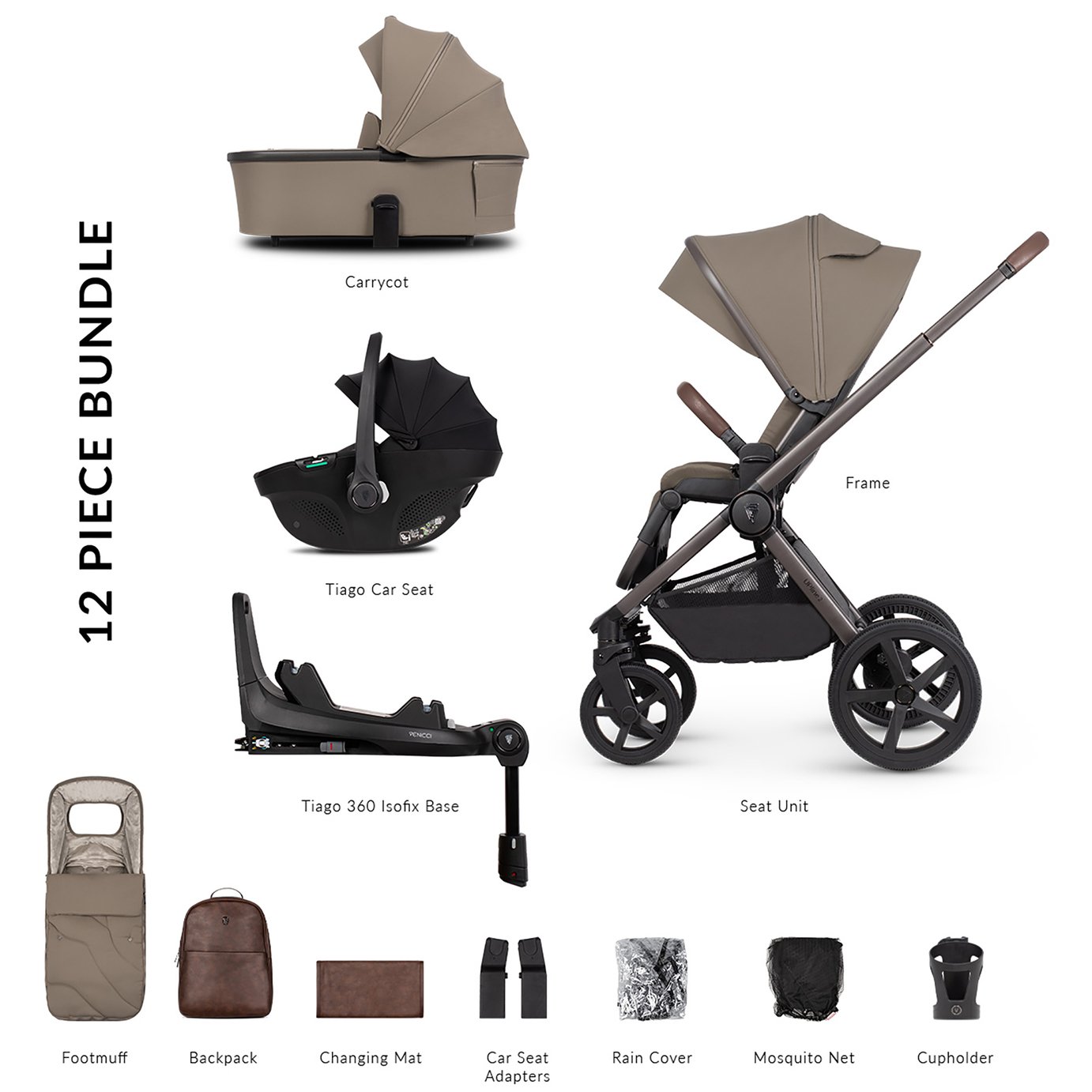 Venicci Upline 2 SE 3in1 Plus Travel System – Powder