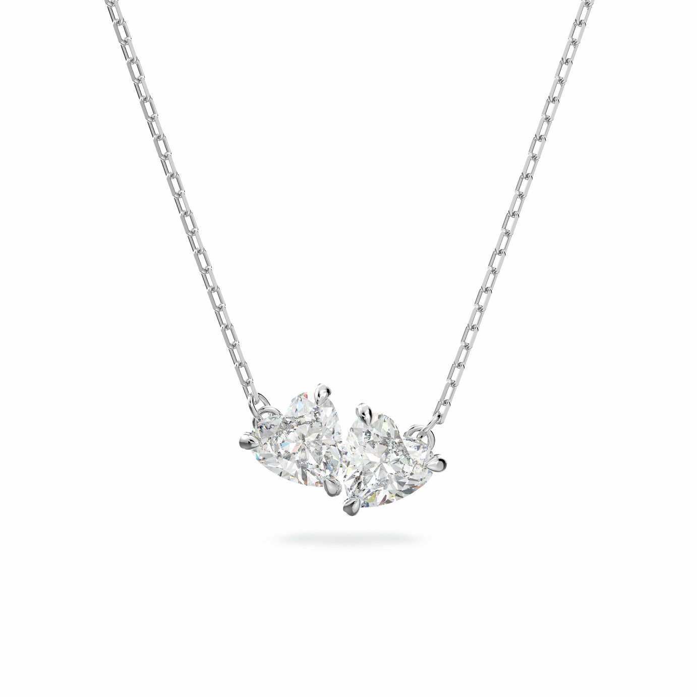 Swarovski Rhodium Plated Heart Mesmera Chain Necklace
