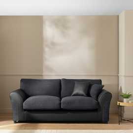 Argos Home Harry Cord 3 Seater Sofa - Charcoal