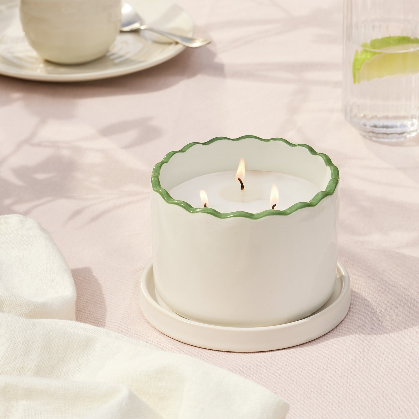 Argos Home Scalloped Edge Citronella Candle