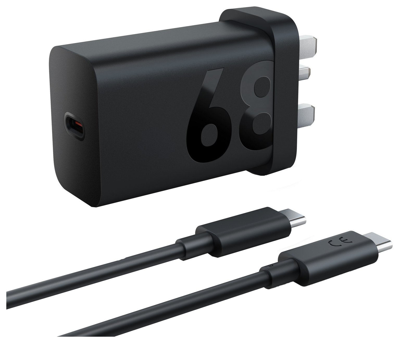 Lenovo 68W USB-C Wall Charger and Cable - Black