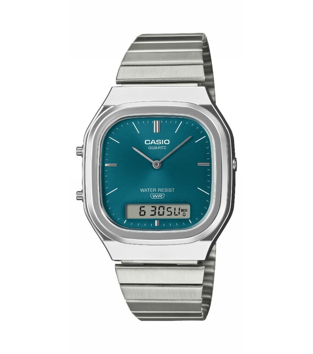 Casio Analogue Shaped Turquoise Dial Bracelet Watch