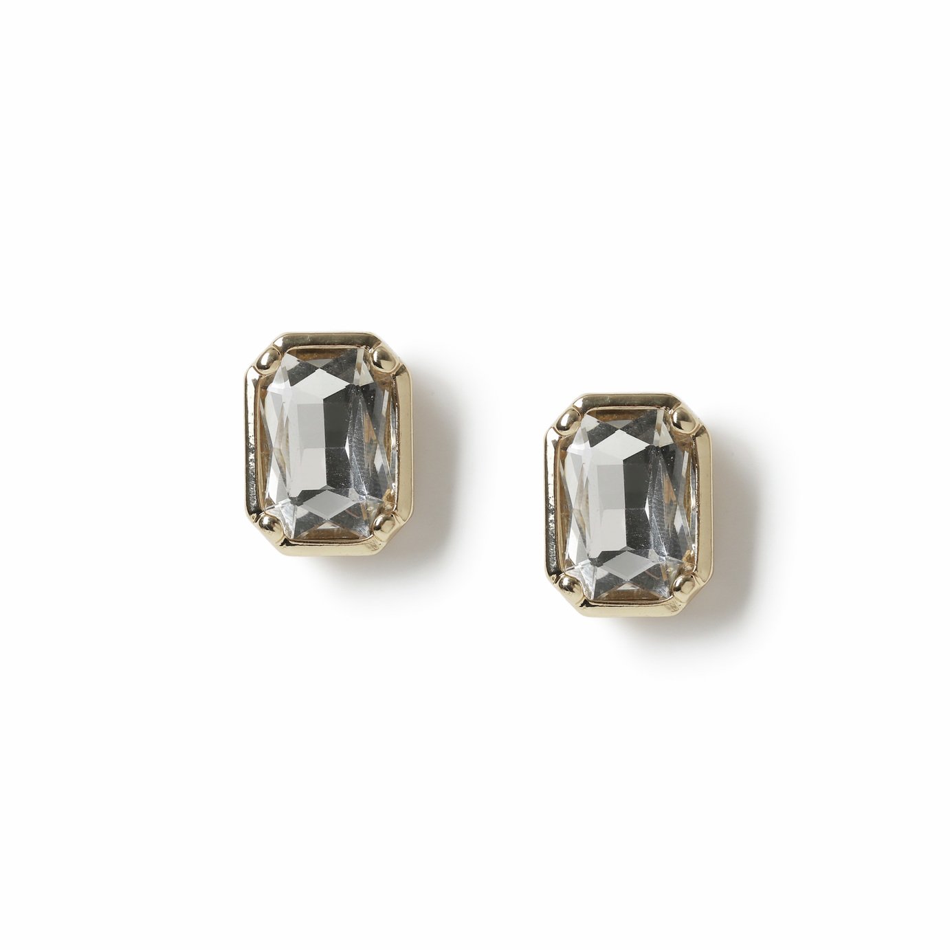 Freedom Gold Crystal Stone Stud Earrings