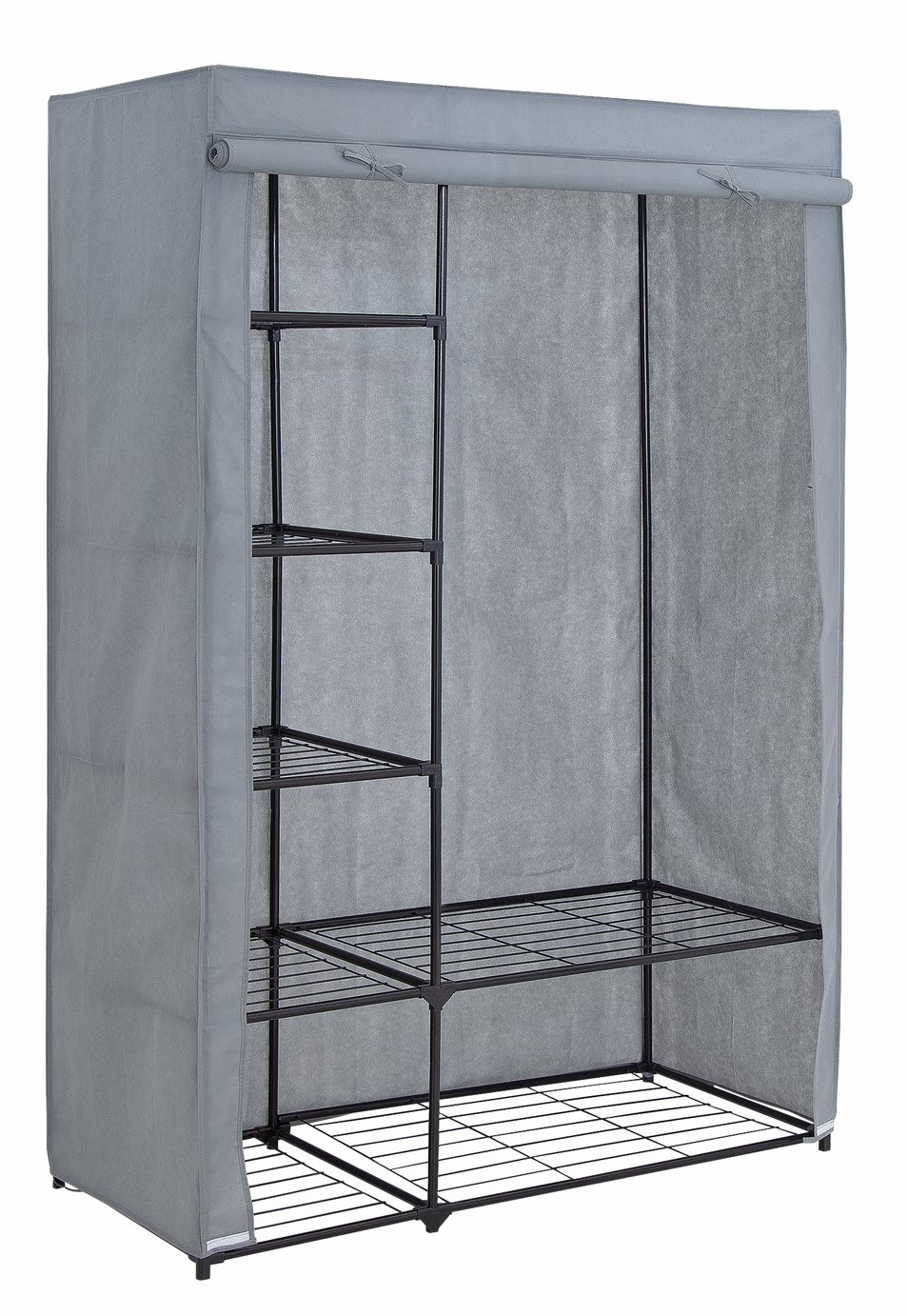 Argos Home Covered Double Wardrobe with Storage - Grey
