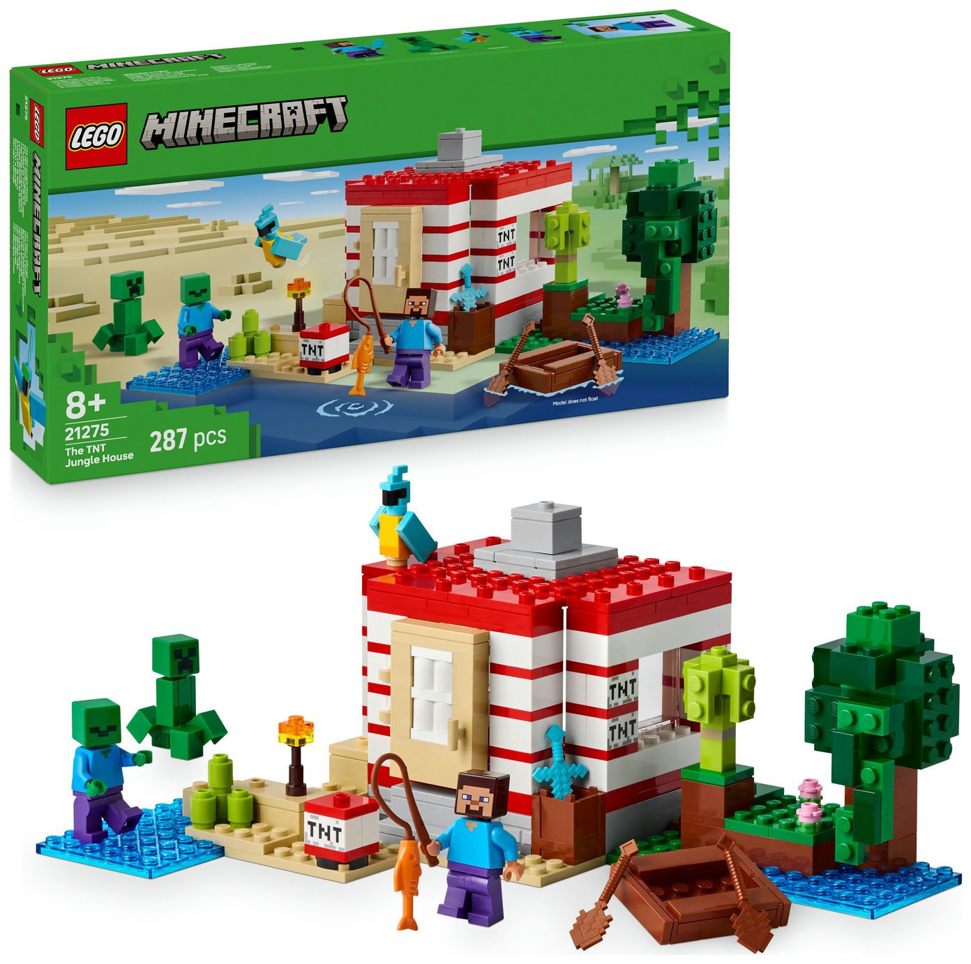 LEGO Minecraft The TNT Jungle House Toy with Figures 21275
