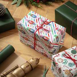 Argos Home Baubles & Nutcracker 3 Wrapping Paper With 6 Tags