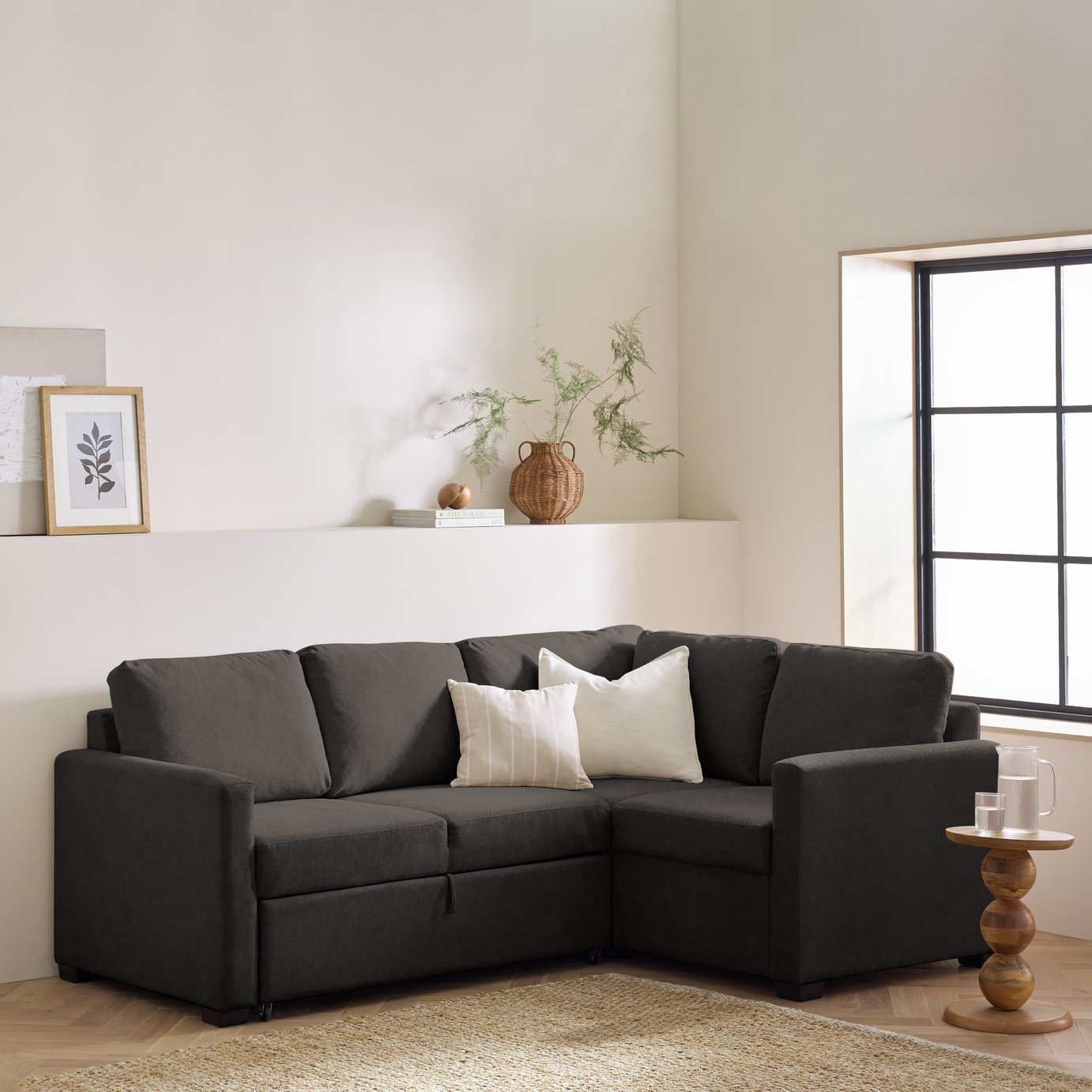 Habitat Reagan Fabric Right Hand Corner Sofa Bed